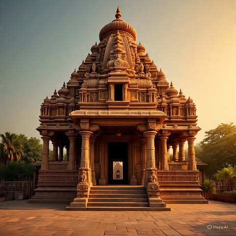 Brihadeeswarar Temple in golden light